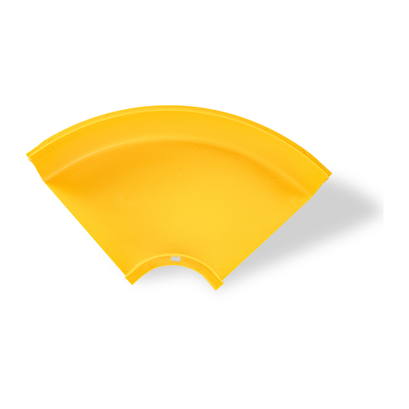 Conjunto de codo horizontal ignífugo para bandejas portacables de fibra